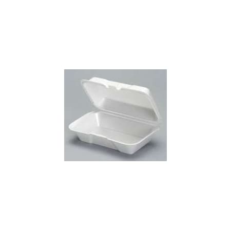 Genpak Genpak 9.5"x5.25"x3.5" White Large Hoagie Foam Hinged Container, PK200 21900